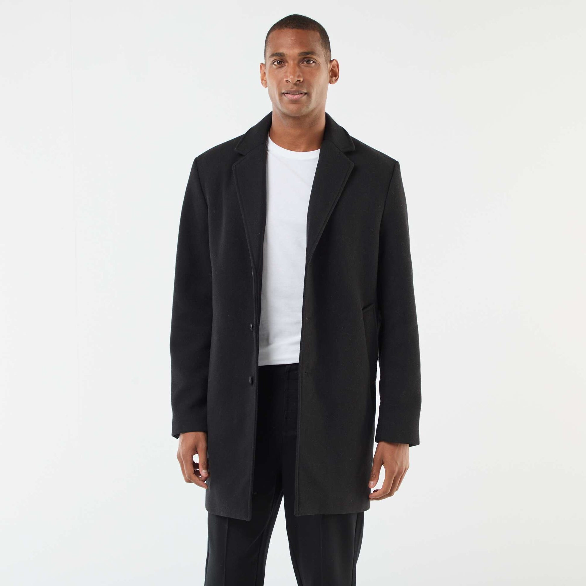 Manteau long uni NOIR
