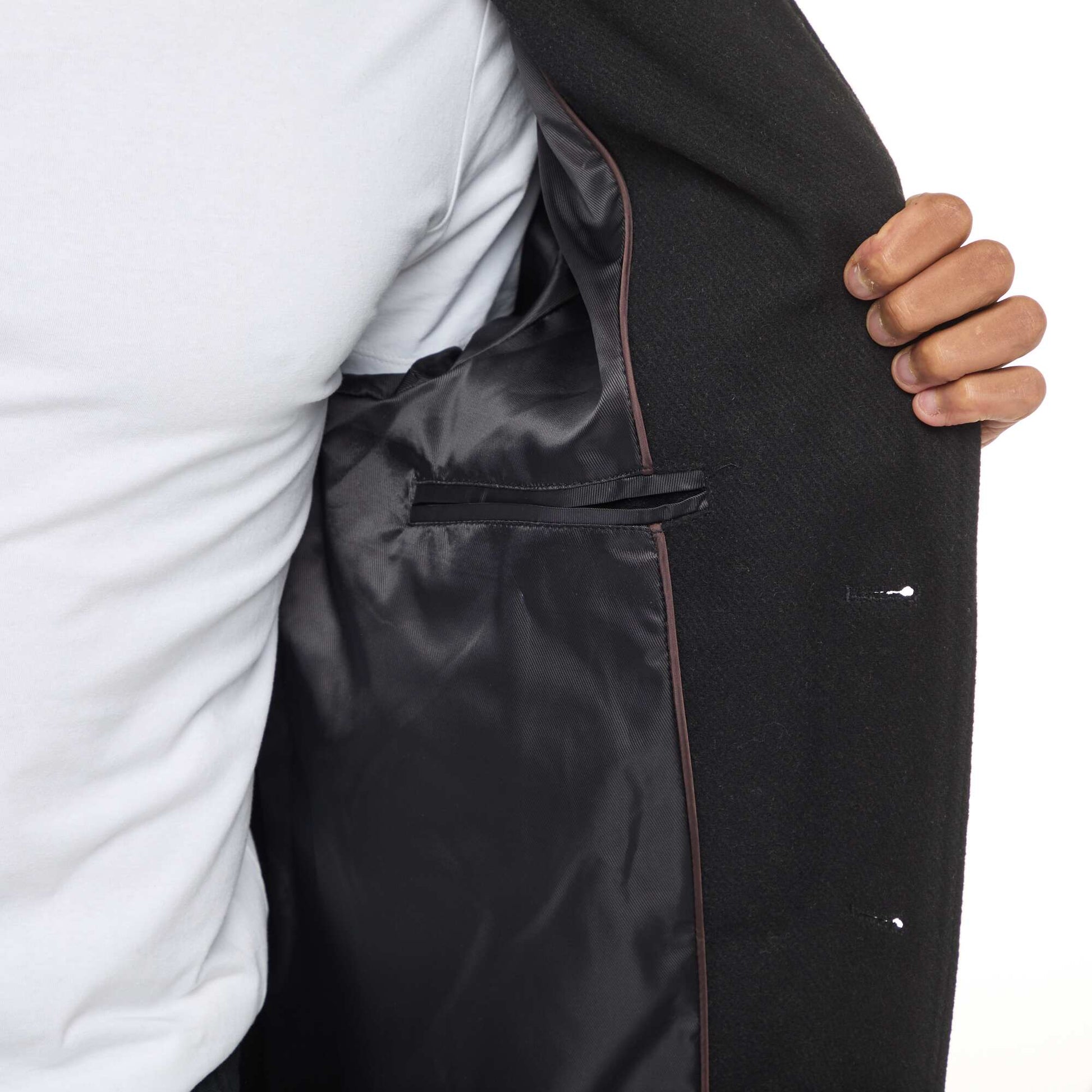 Manteau long uni NOIR