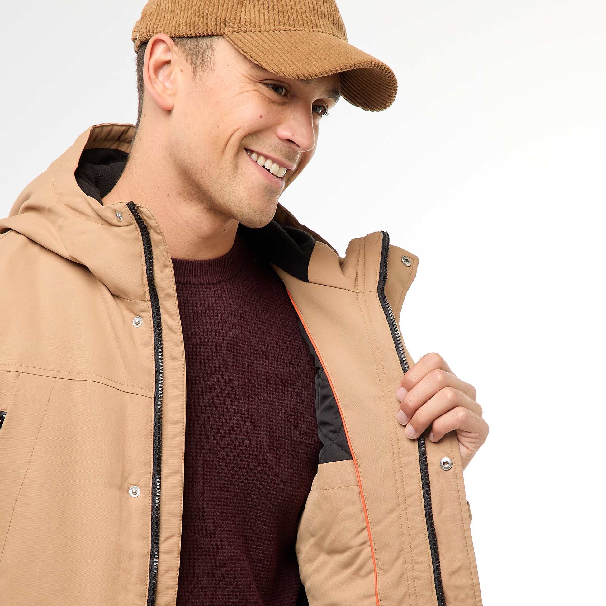 Parka à capuche mi-long BEIGE