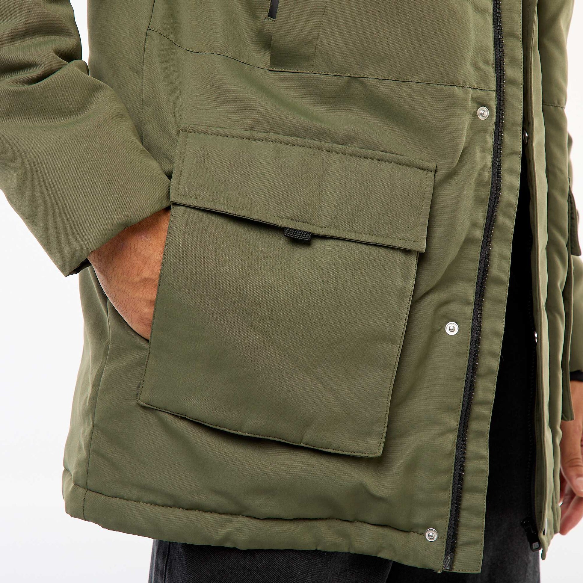Parka à capuche mi-long VERT