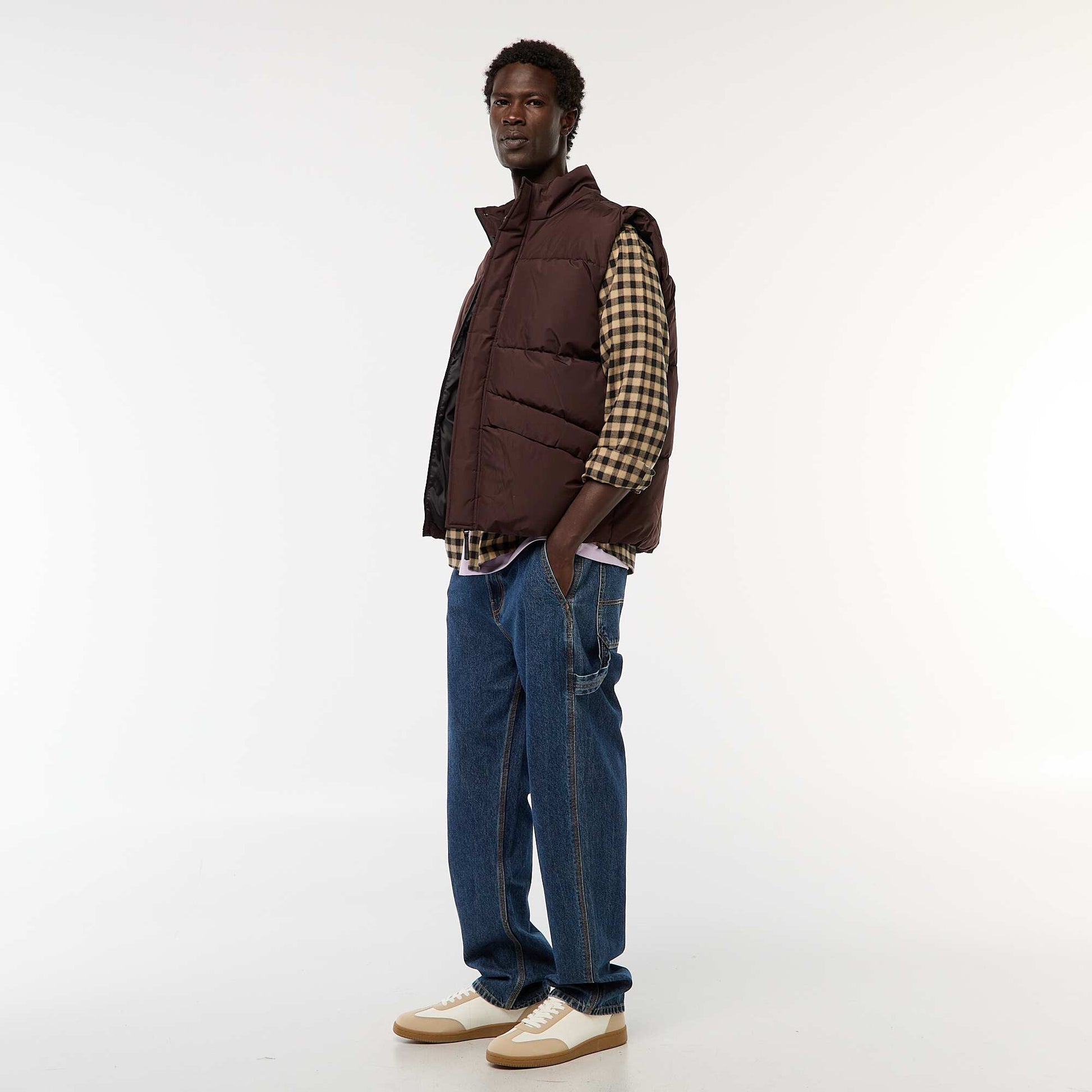 Doudoune sans manches chaude MARRON