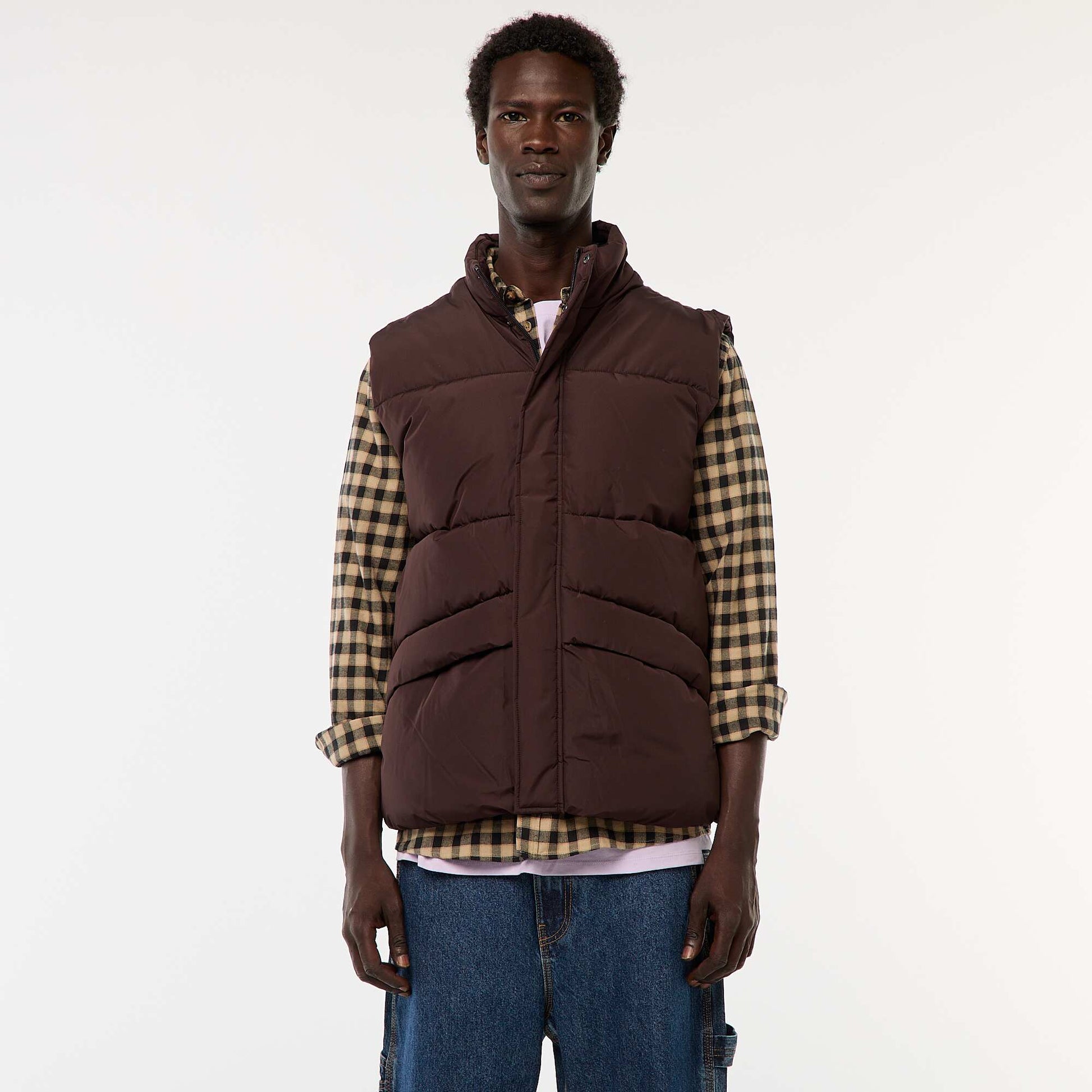 Doudoune sans manches chaude MARRON