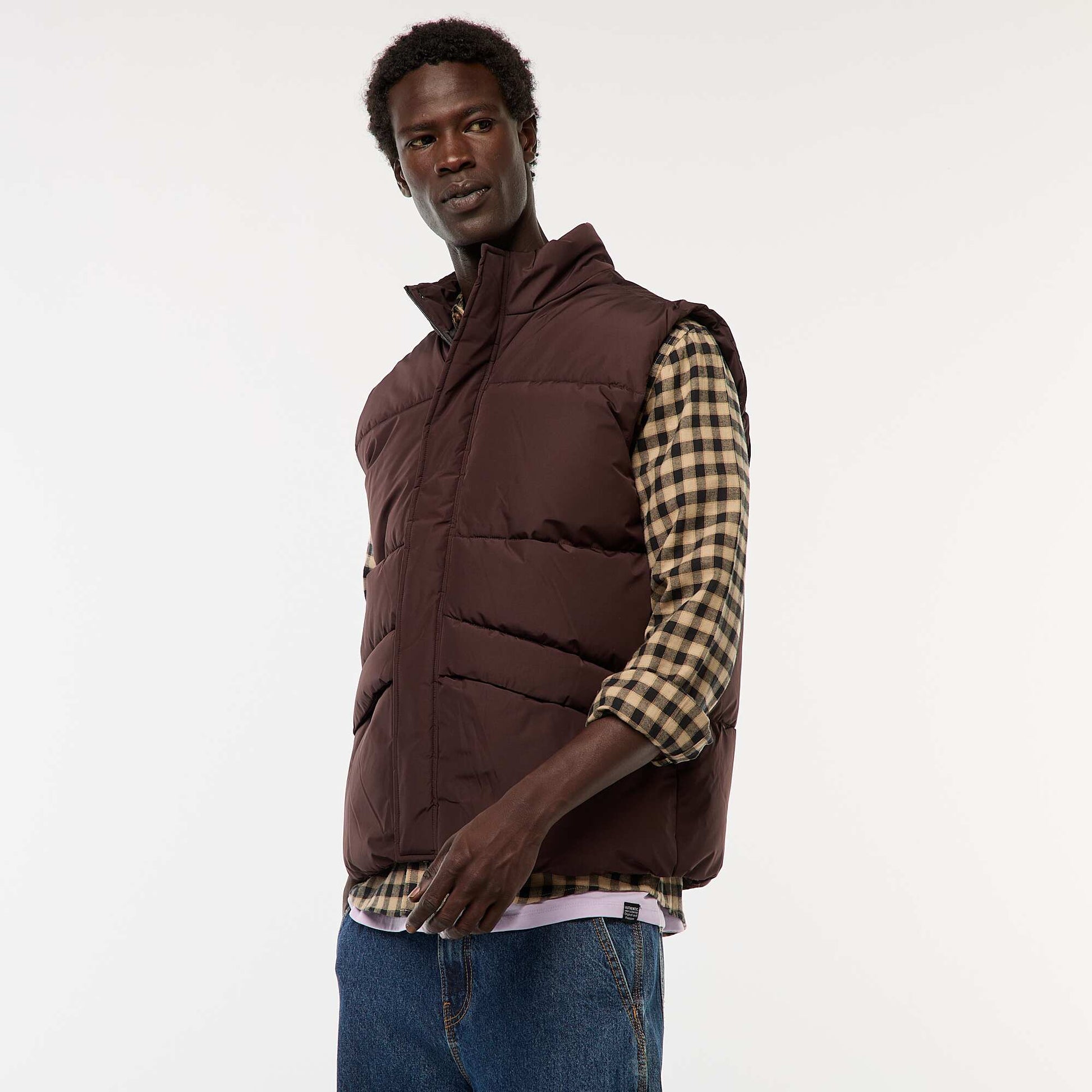 Doudoune sans manches chaude MARRON