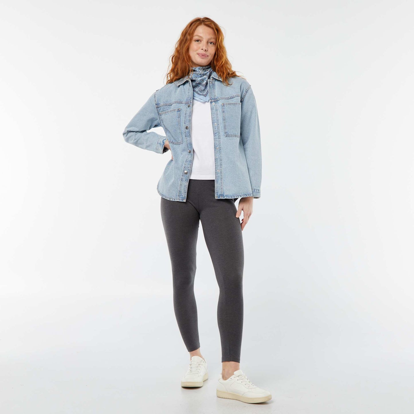 Surchemise en jean avec poches plaquées BLEU