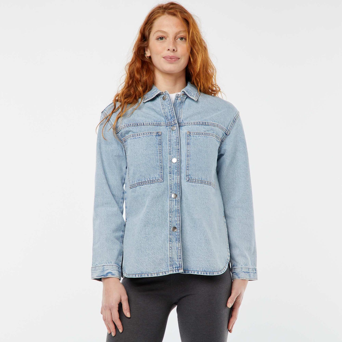 Surchemise en jean avec poches plaquées BLEU