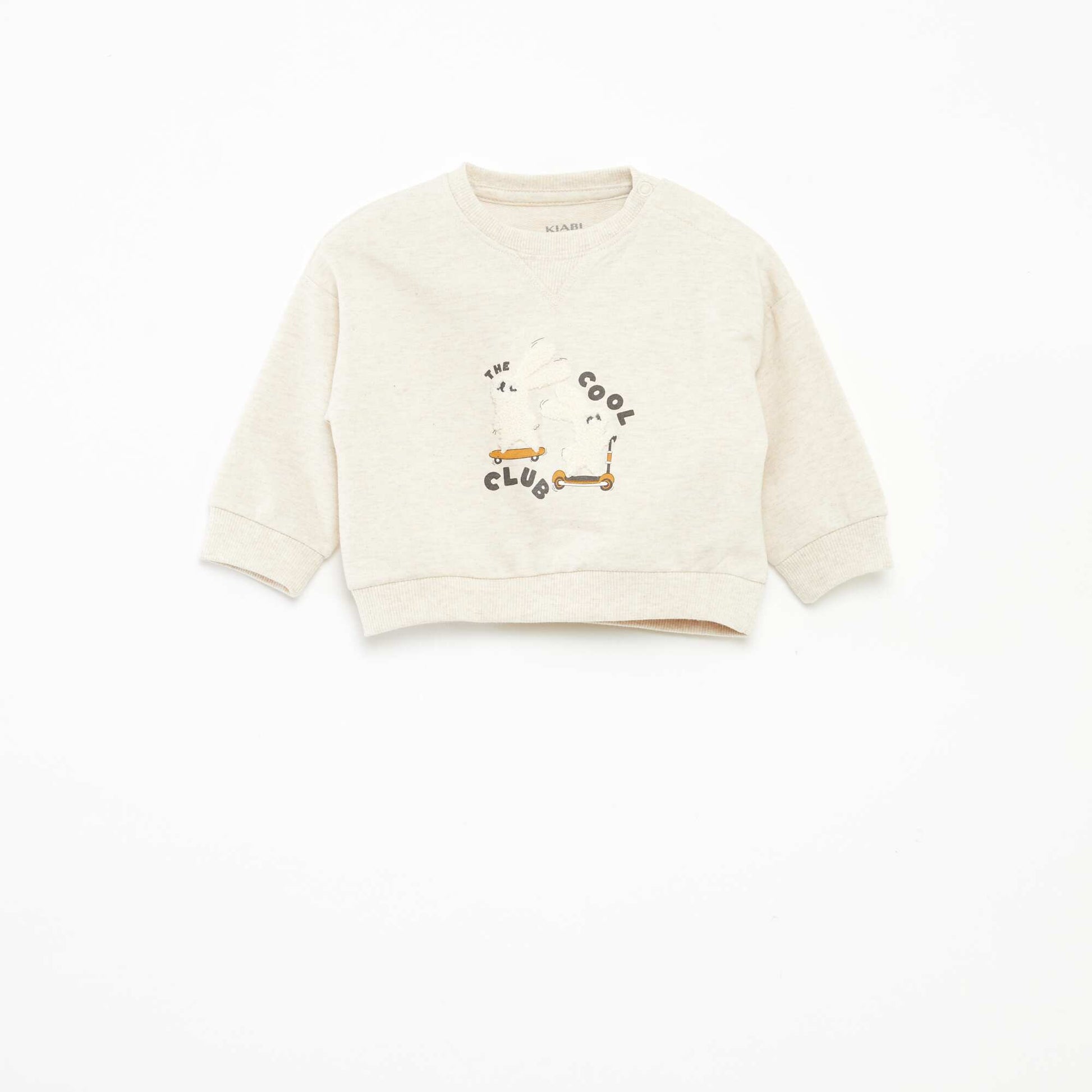 Sweat en molleton non gratté BEIGE