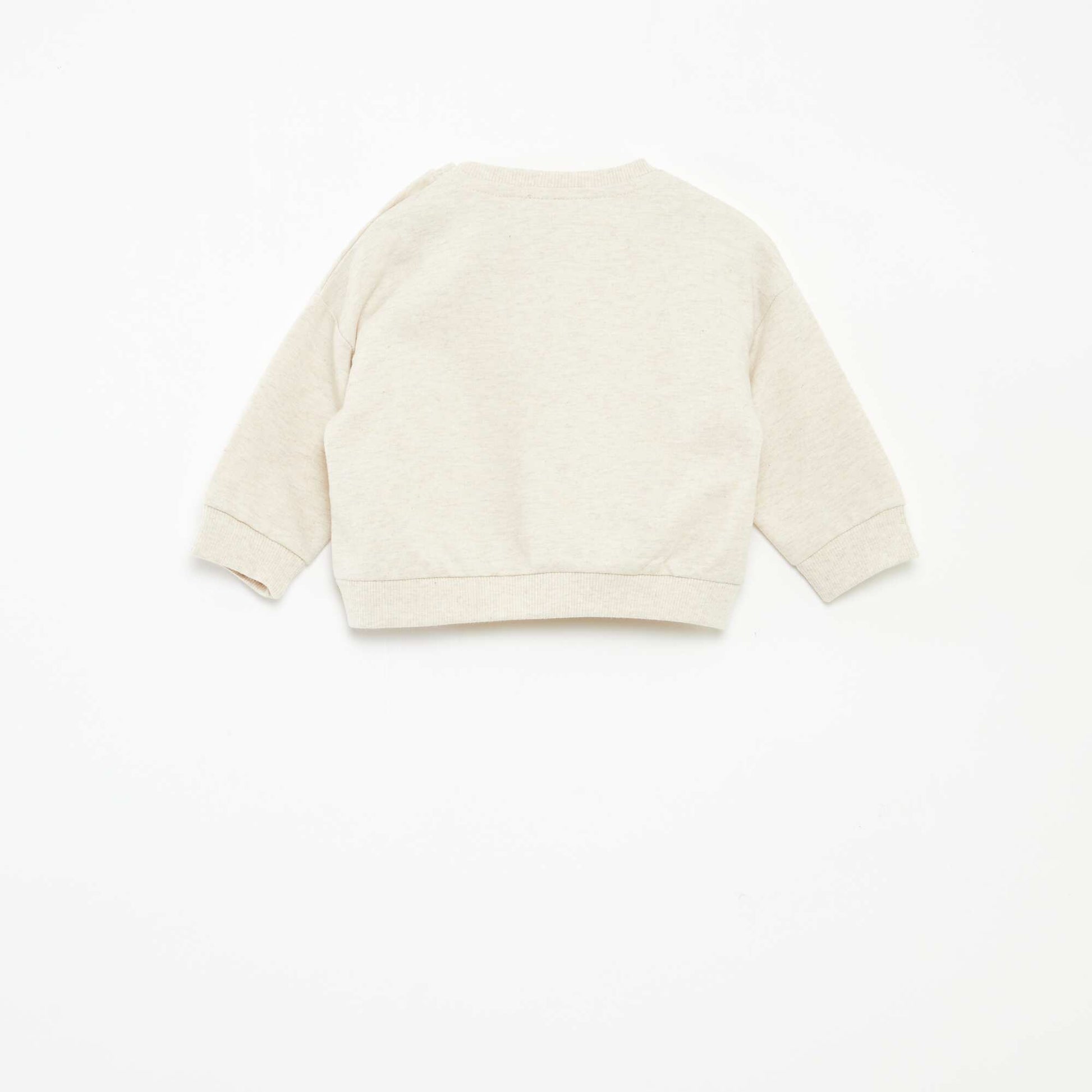 Sweat en molleton non gratté BEIGE