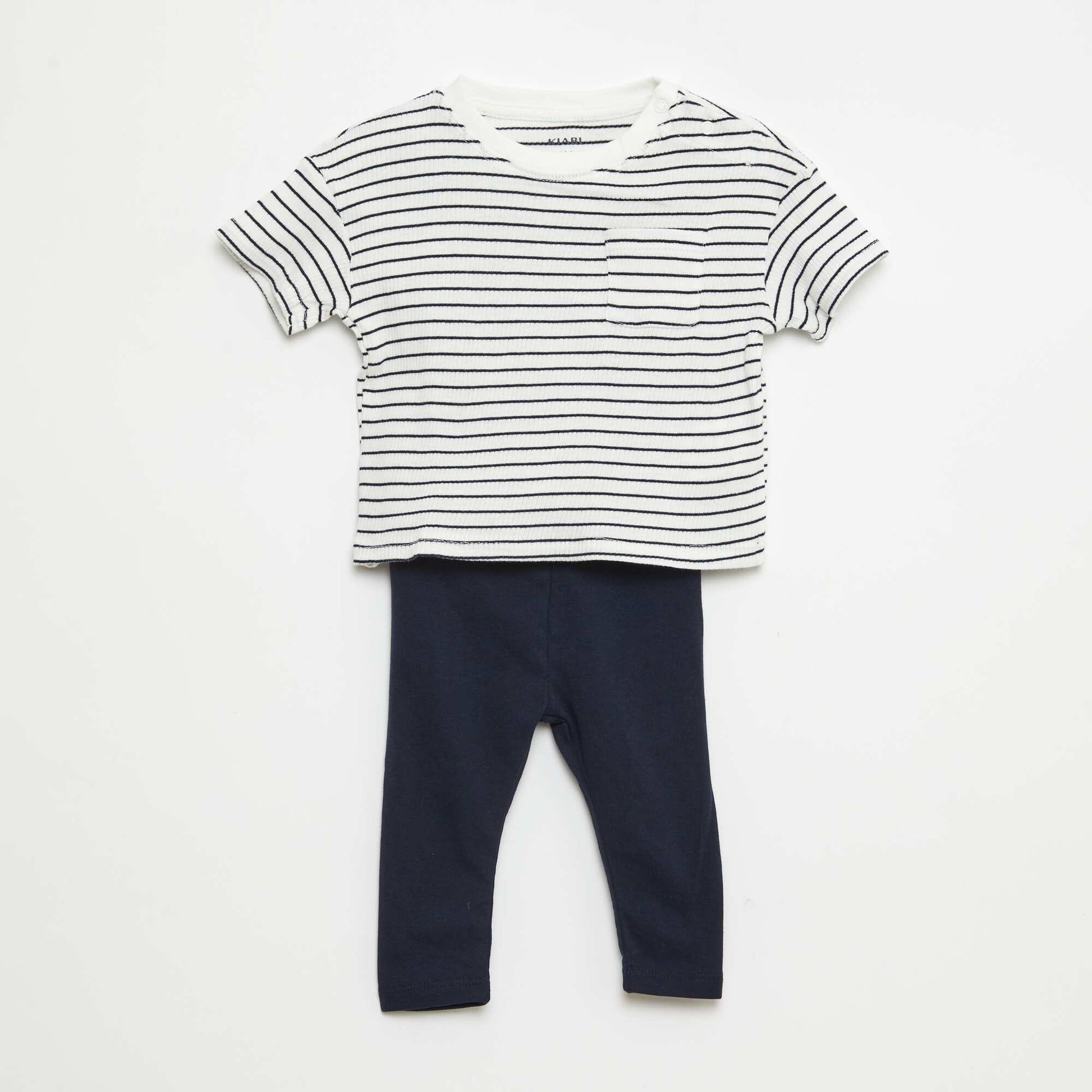 Ensemble t-shirt à manches courtes + legging - 2 pièces BLANC