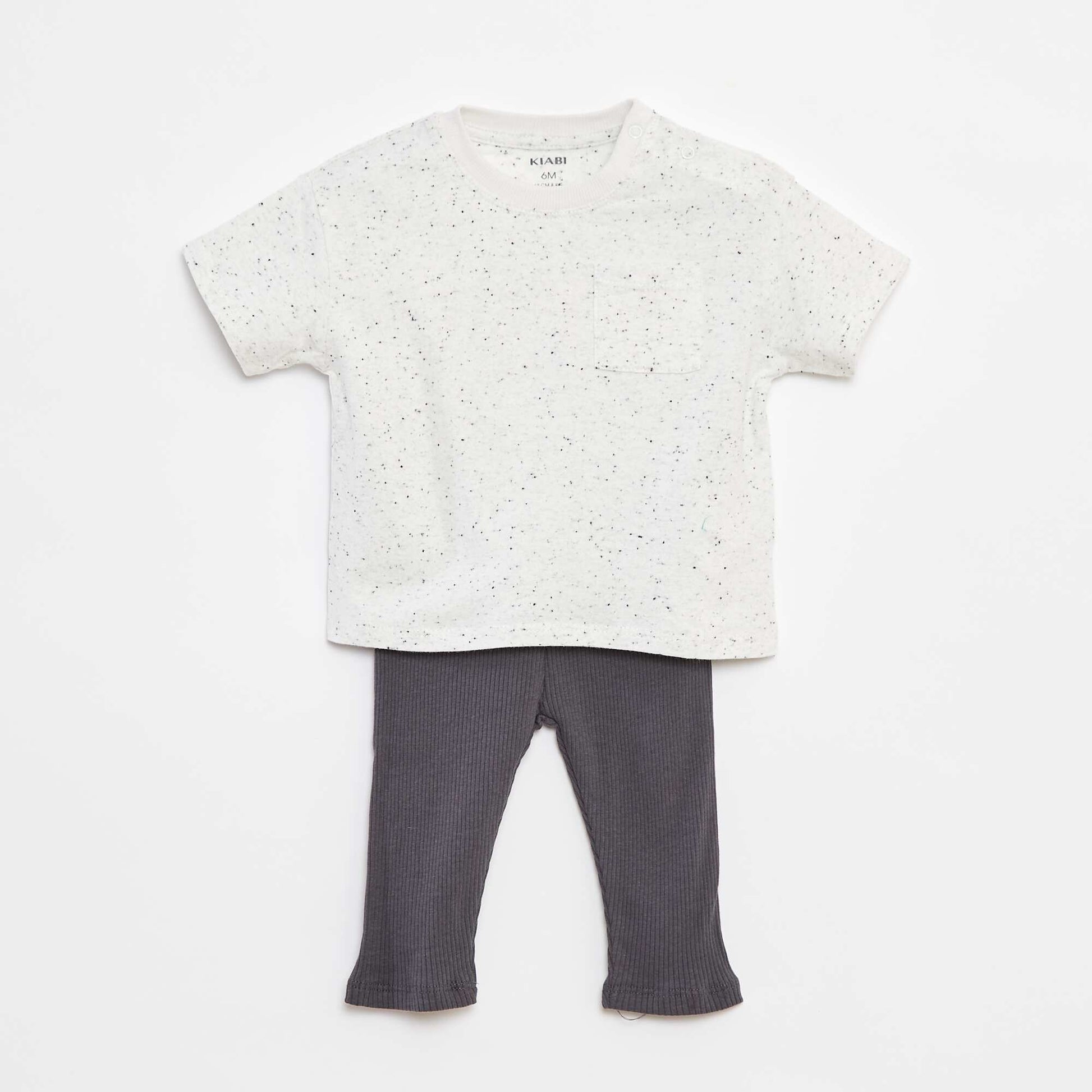 Ensemble t-shirt à manches courtes + legging - 2 pièces BLANC