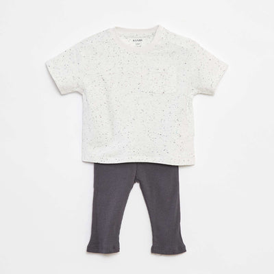 Ensemble t-shirt à manches courtes + legging - 2 pièces BLANC