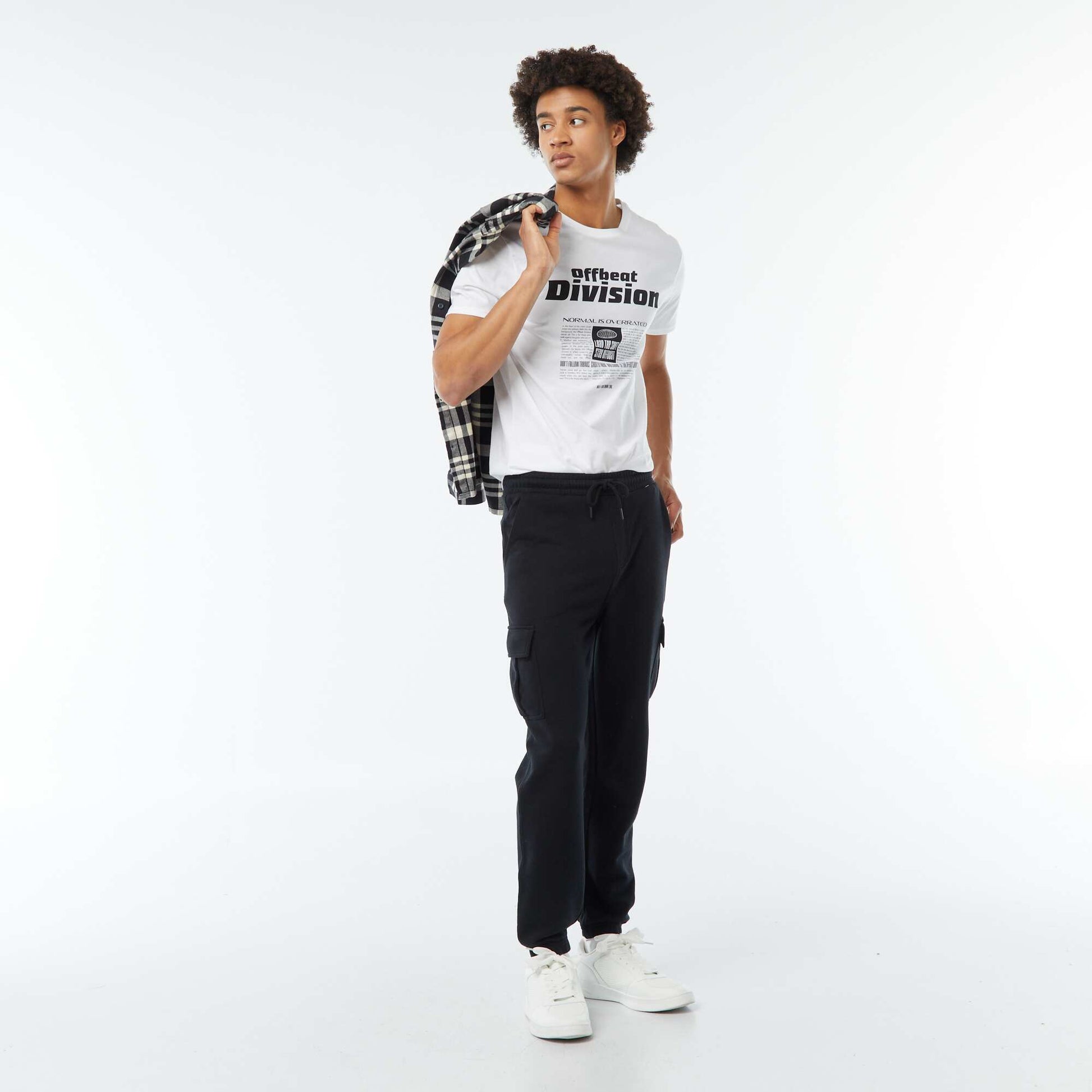 Tee-shirt imprimé à manches courtes BLANC