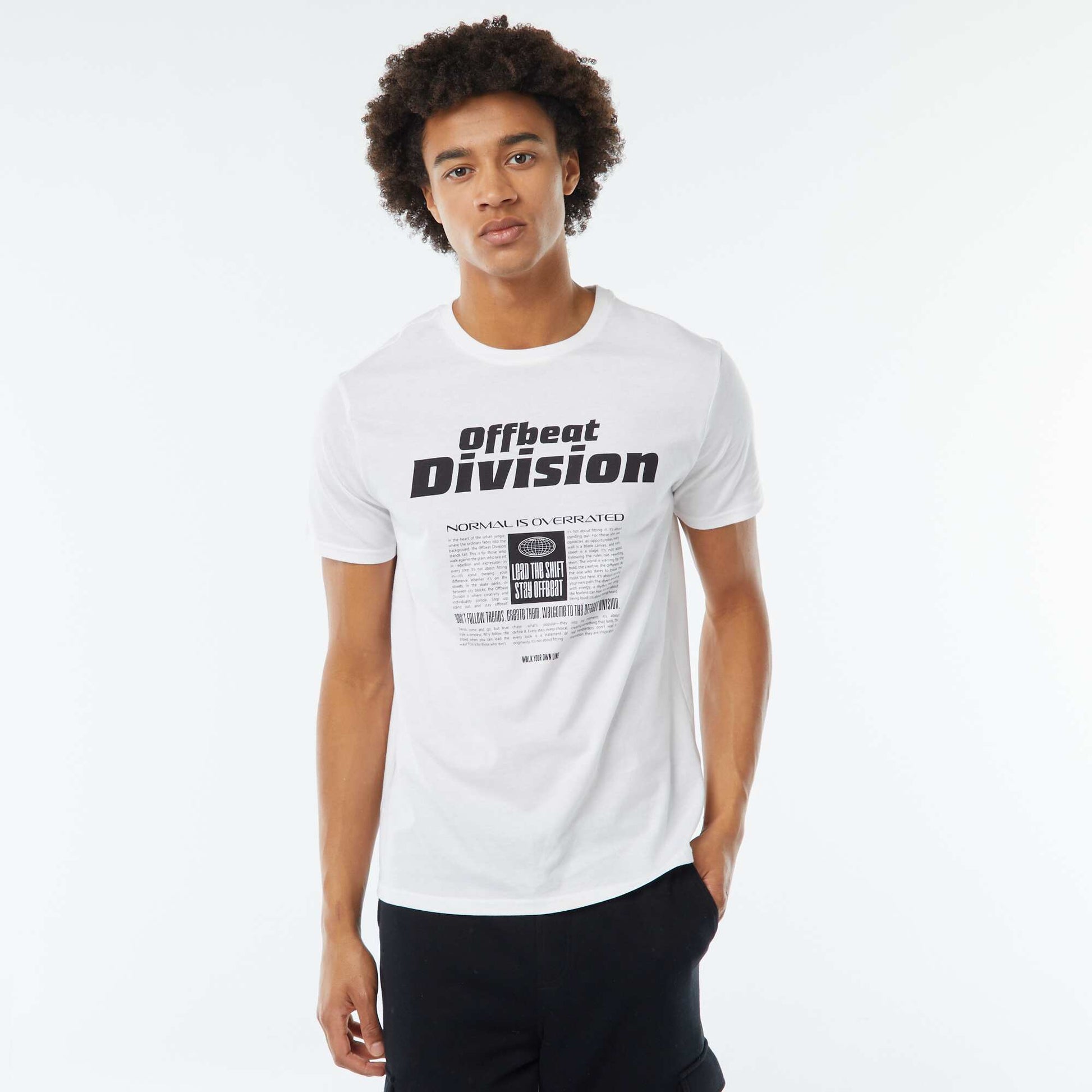 Tee-shirt imprimé à manches courtes BLANC