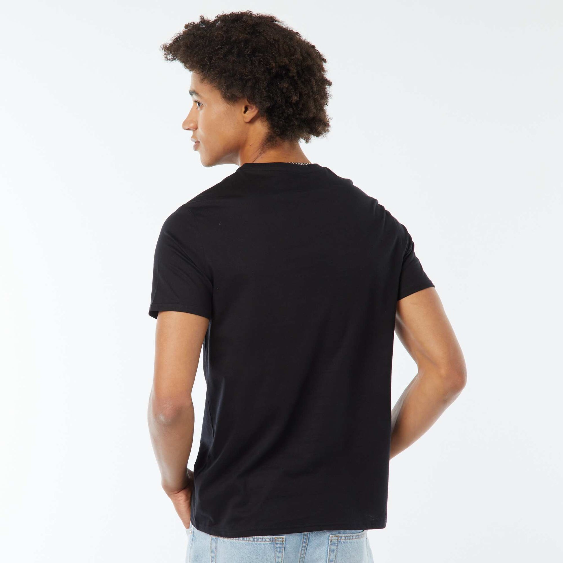 Tee-shirt imprimé à manches courtes NOIR