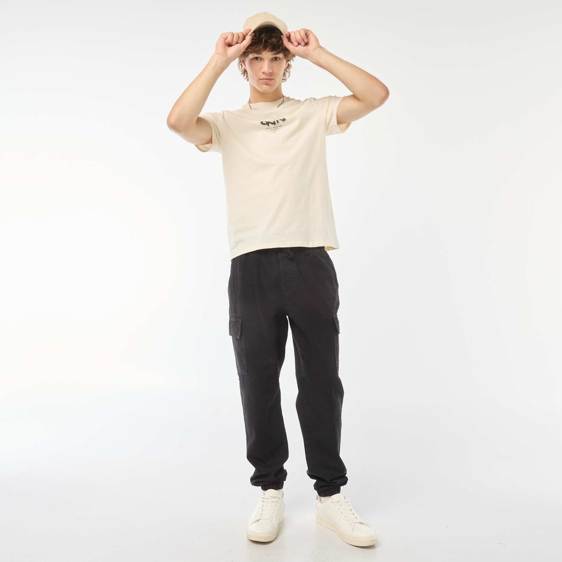 Tee-shirt imprimé à manches courtes BLANC