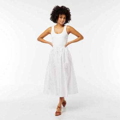 Robe midi effet 2 en 1 BLANC