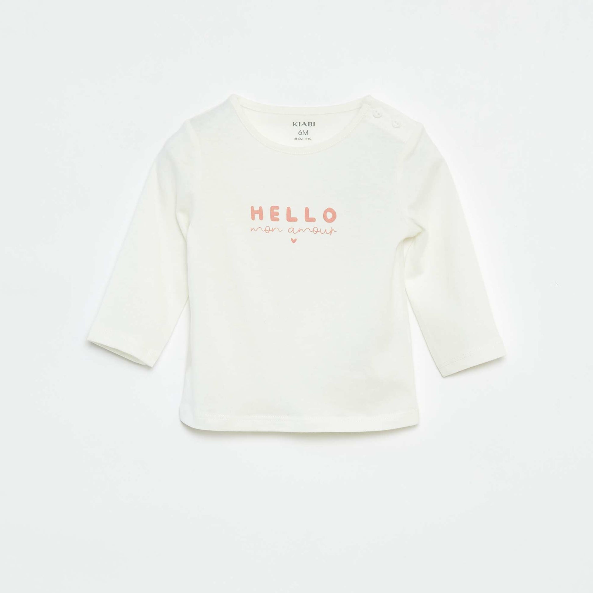 T-shirt à manches longues avec print BLANC