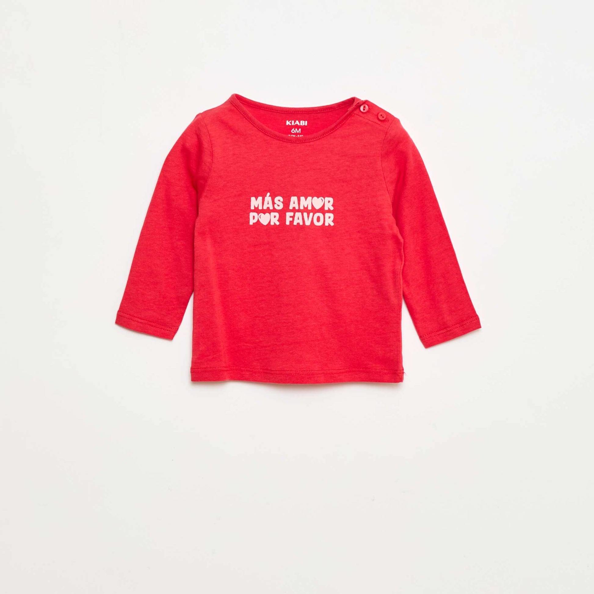 T-shirt à manches longues avec print ROUGE
