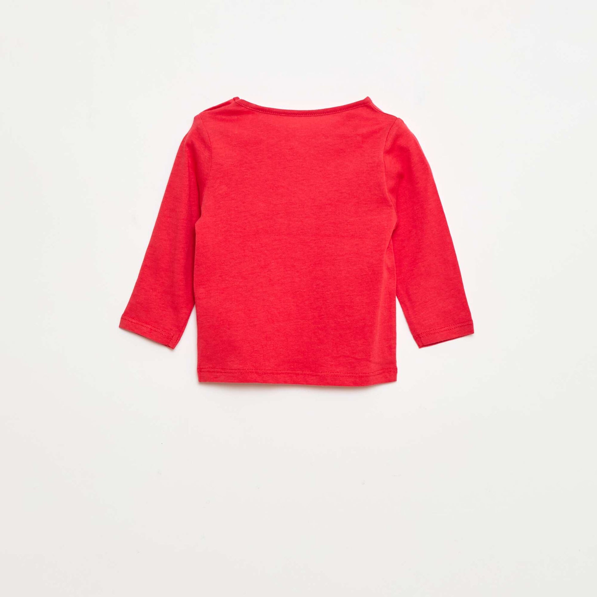T-shirt à manches longues avec print ROUGE