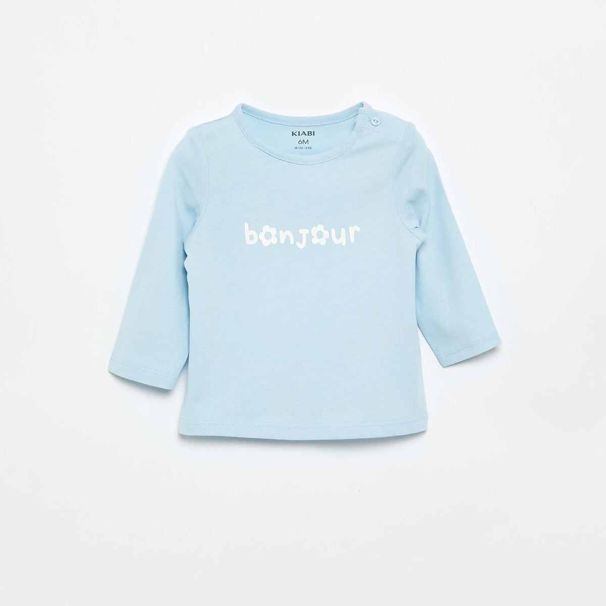 T-shirt à manches longues avec imprimé BLEU