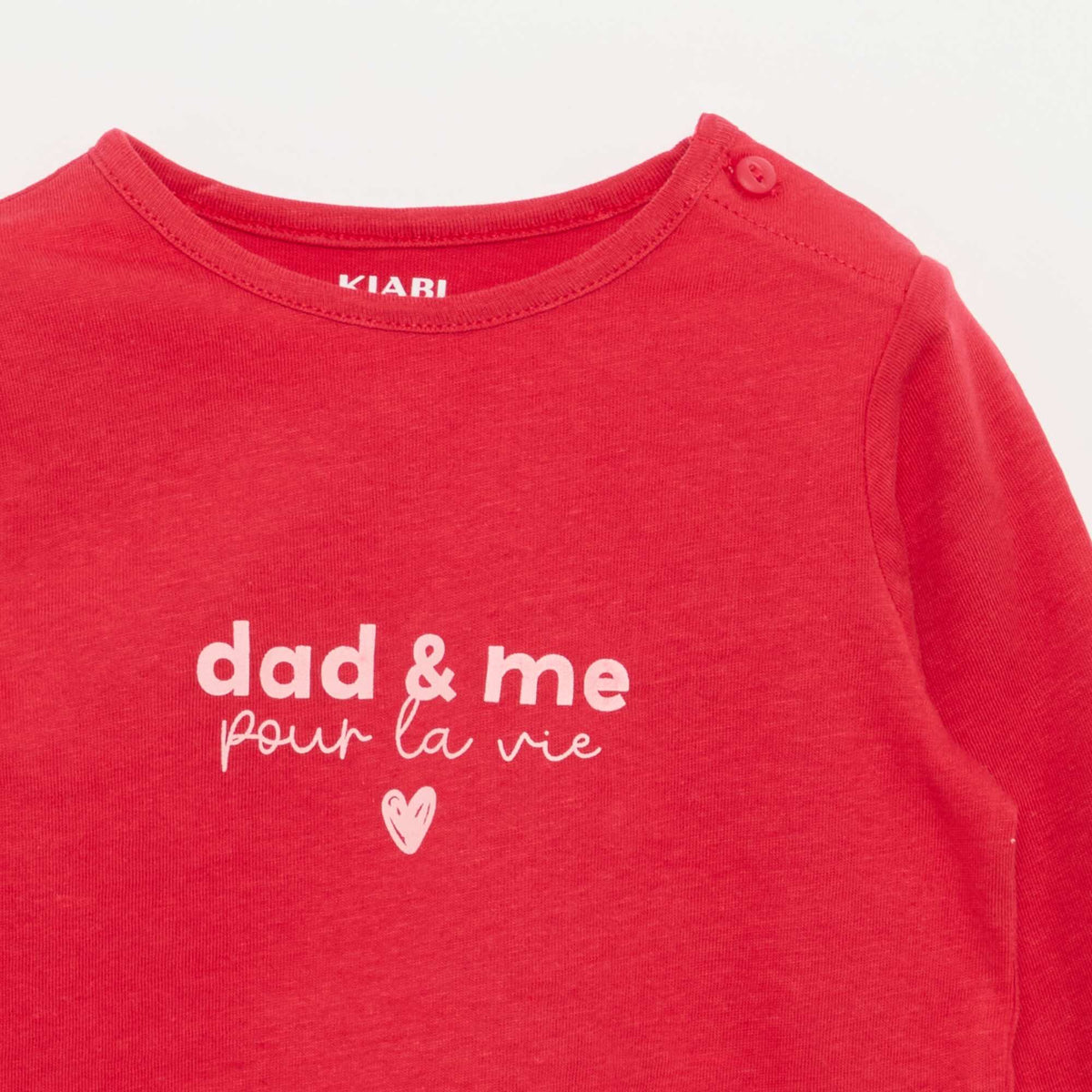 T-shirt à manches longues avec imprimé ROUGE
