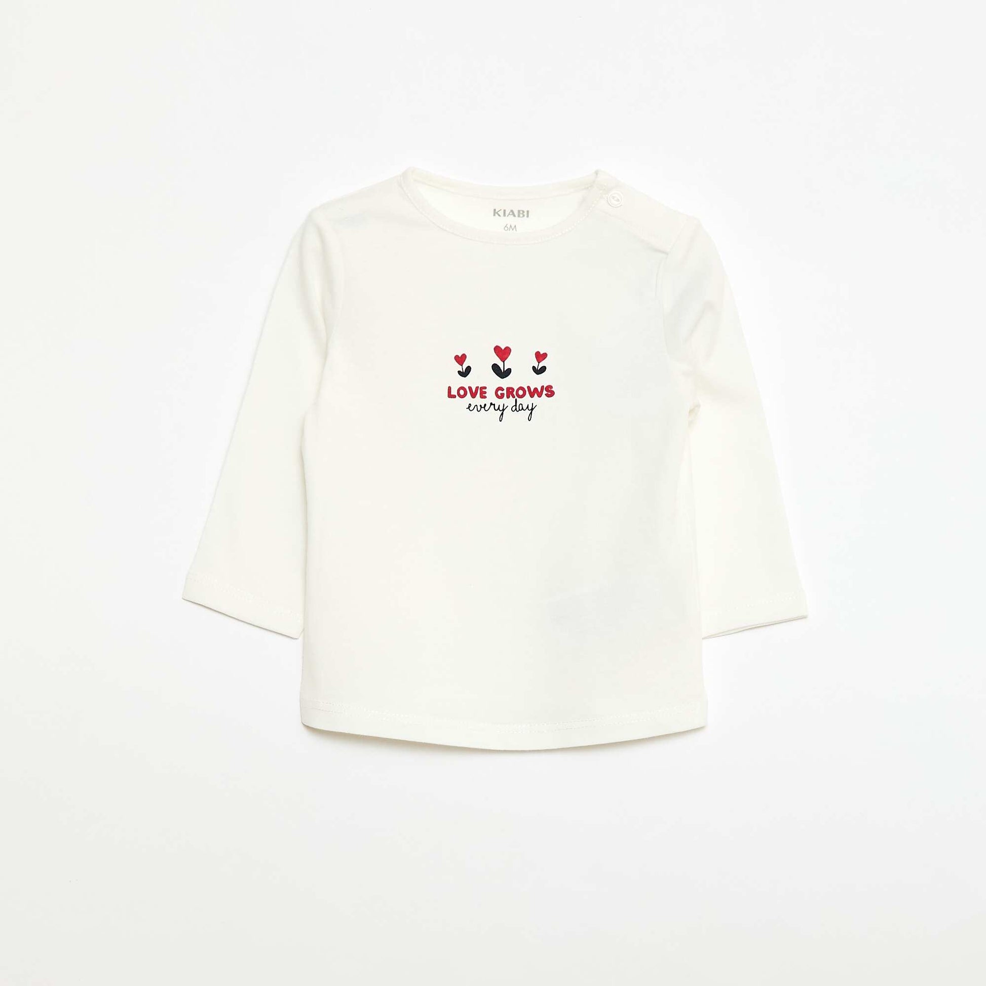 T-shirt manches longue impirmé BLANC