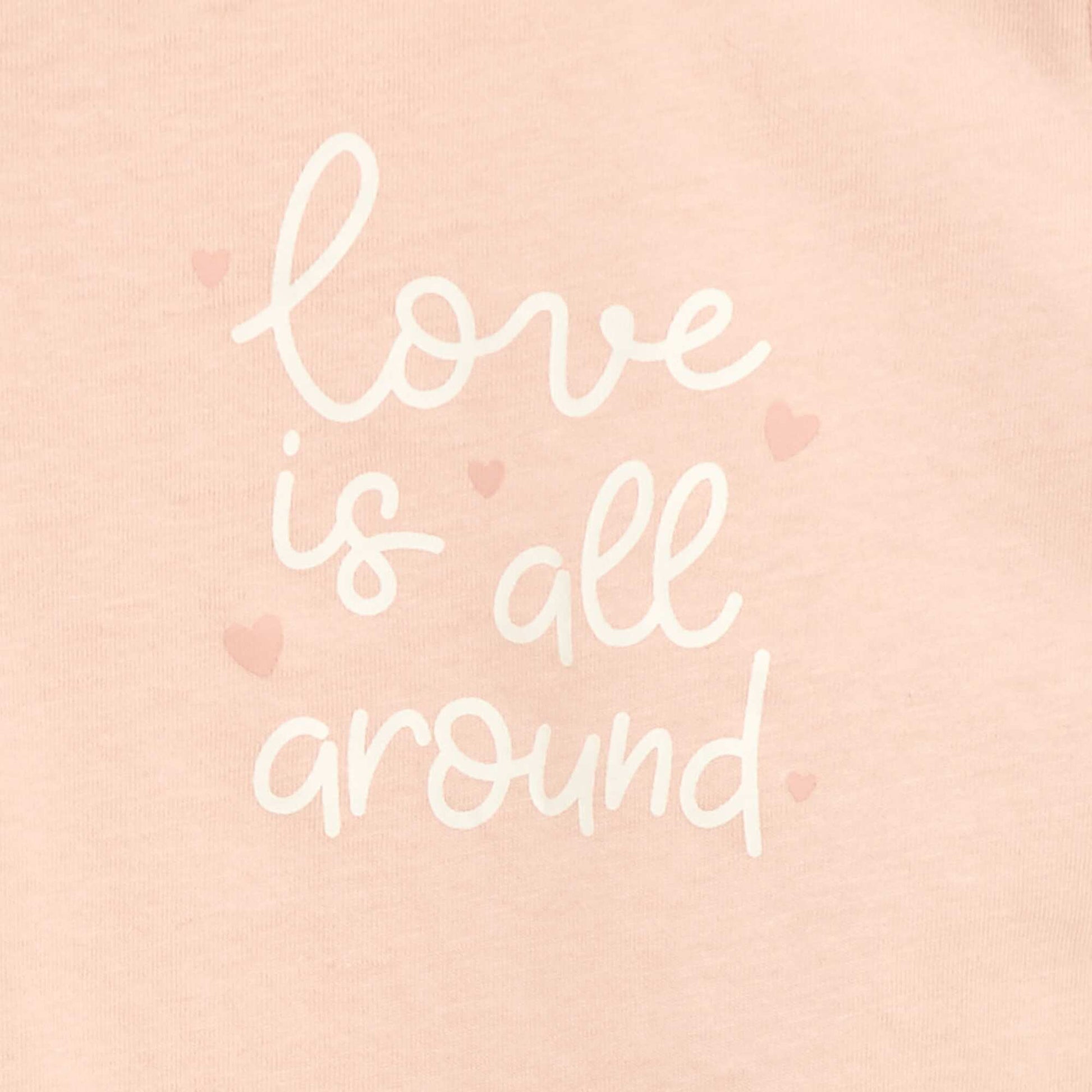 T-shirt manches longue impirmé ROSE