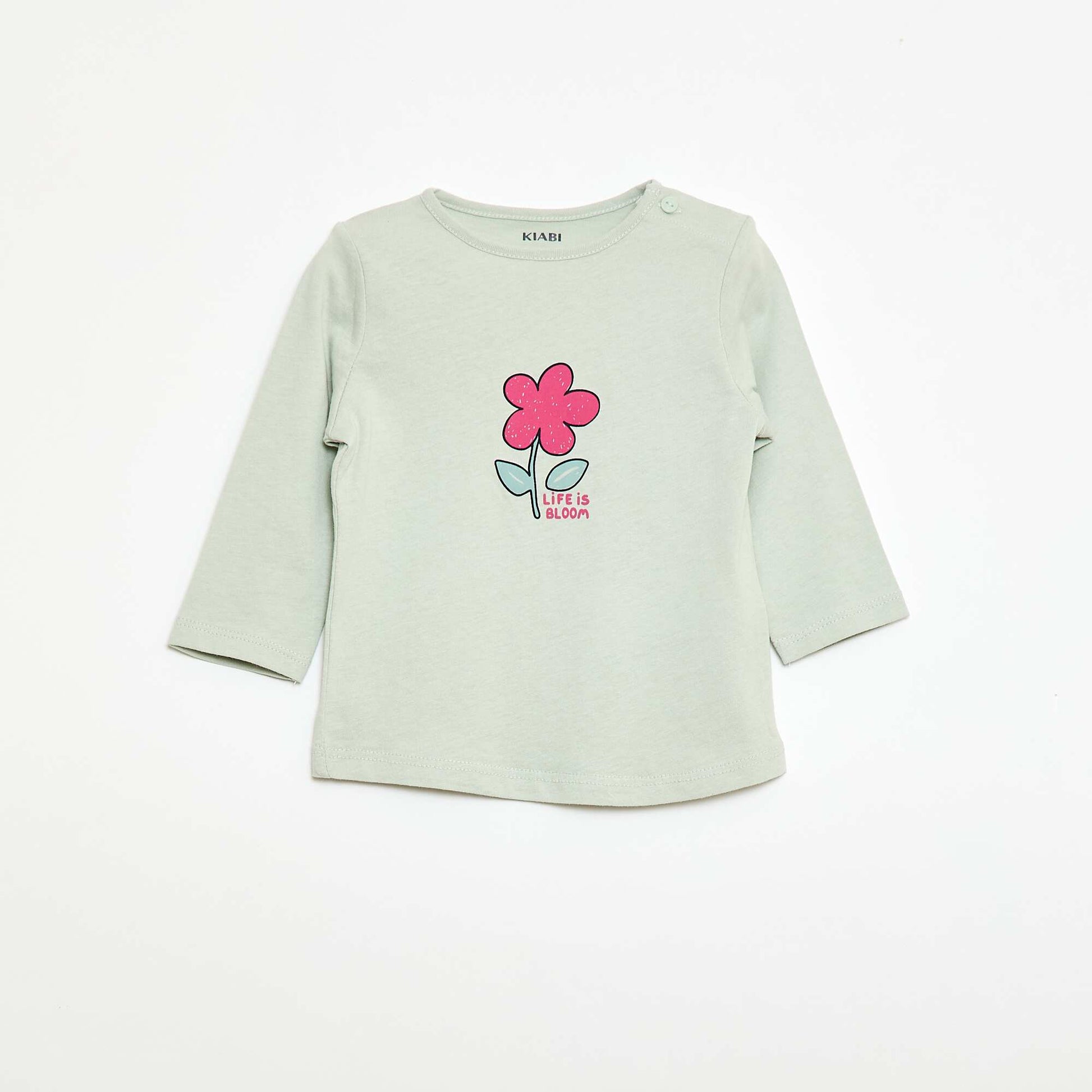 T-shirt manches longue impirmé VERT