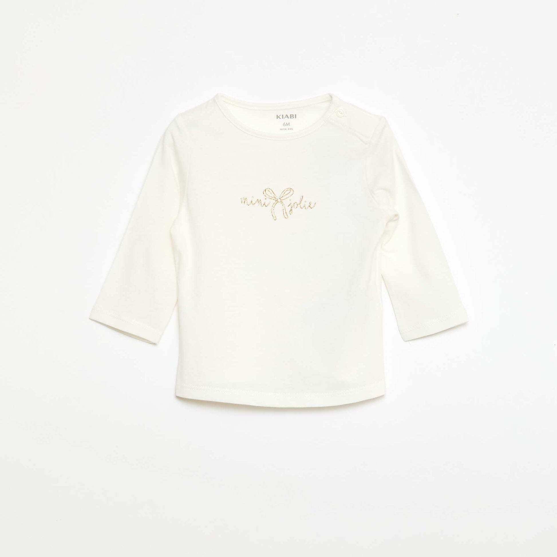 T-shirt manches longue impirmé BLANC