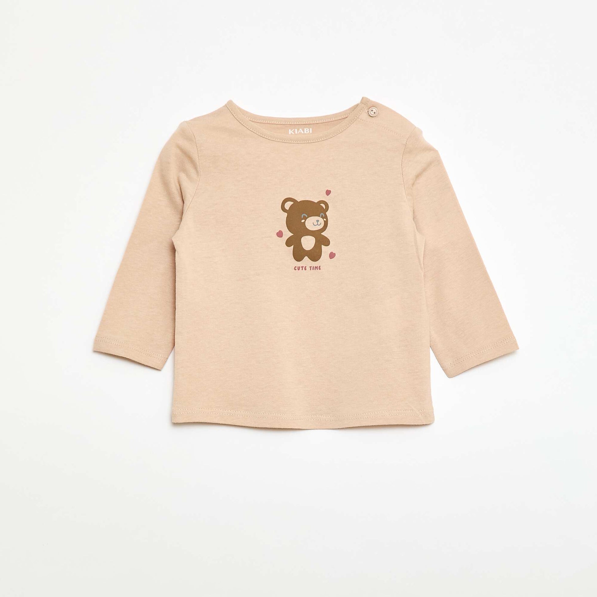 T-shirt manches longue impirmé BEIGE