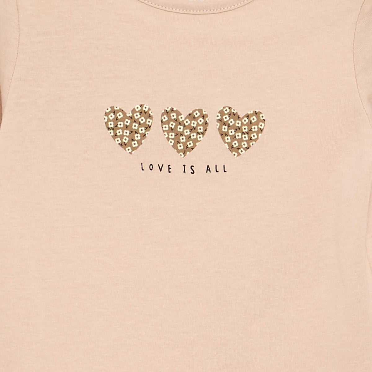 T-shirt à manches longues imprimé BEIGE