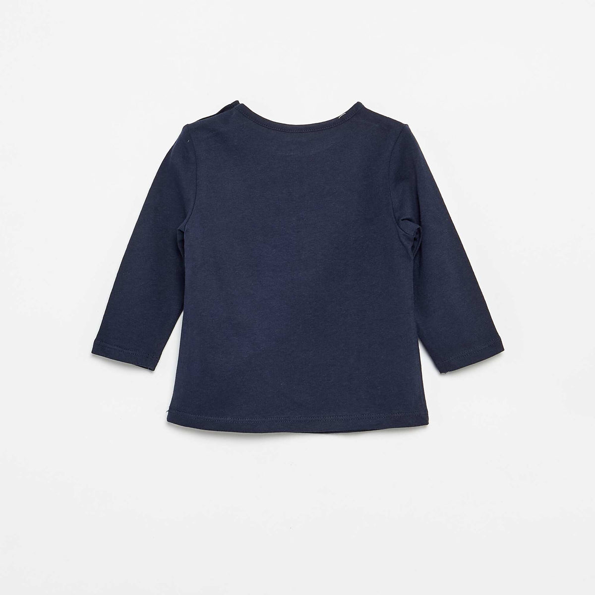 T-shirt à manches longues imprimé BLEU