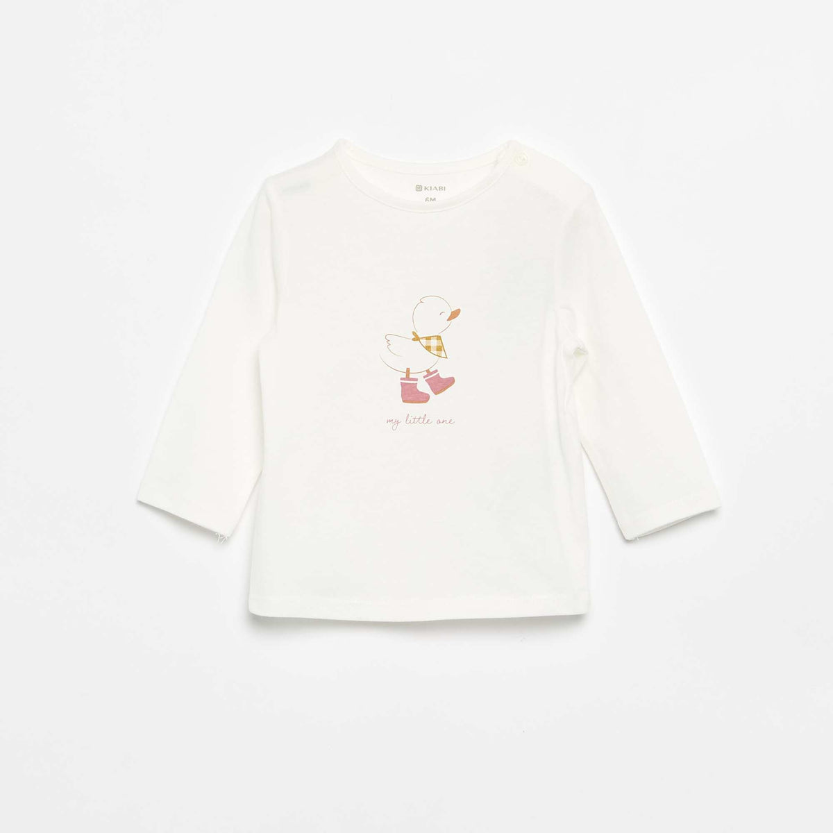 T-shirt à manches longues imprimé BLANC