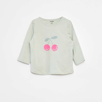 T-shirt manches longue impirmé VERT
