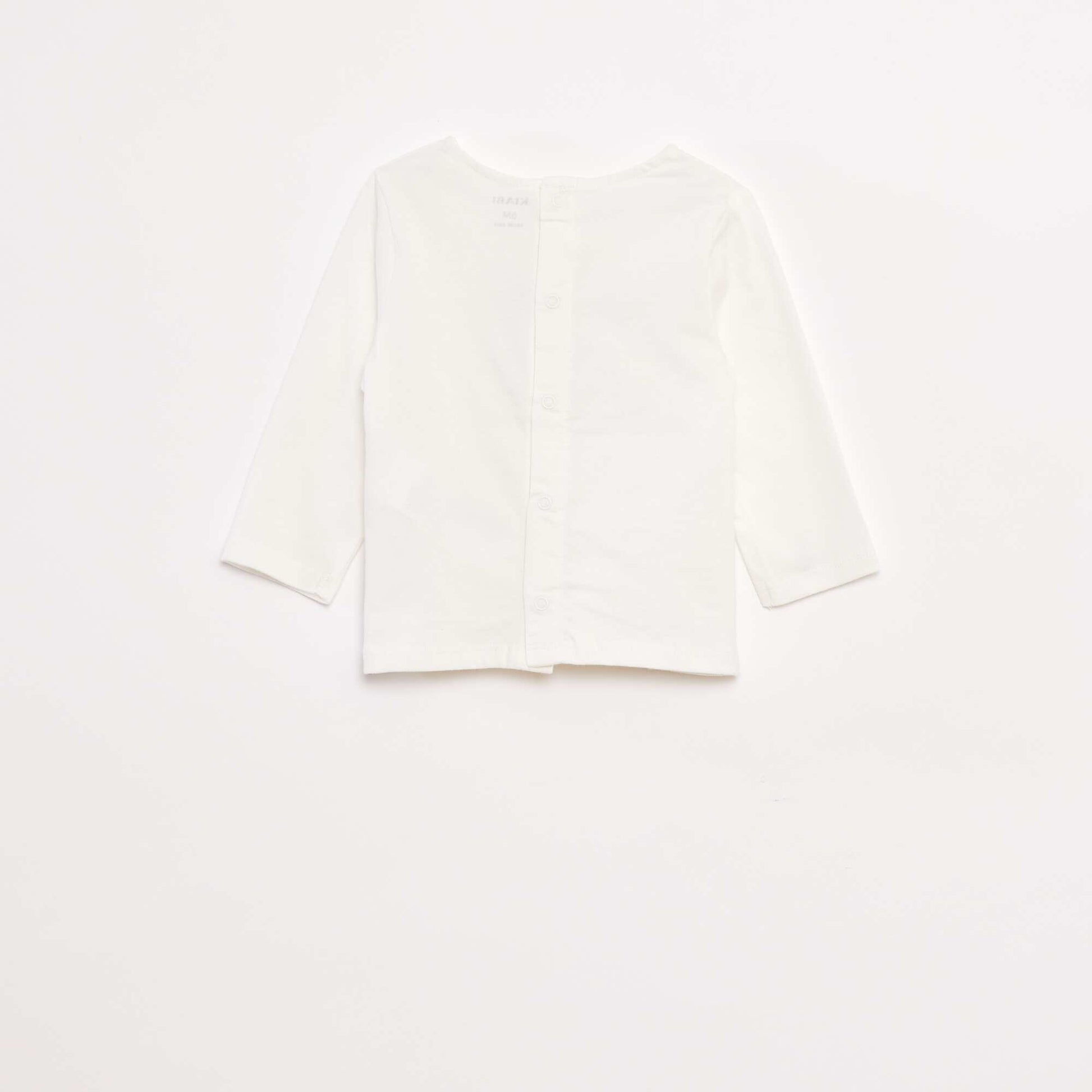 T-shirt manches longues avec animation devant BLANC