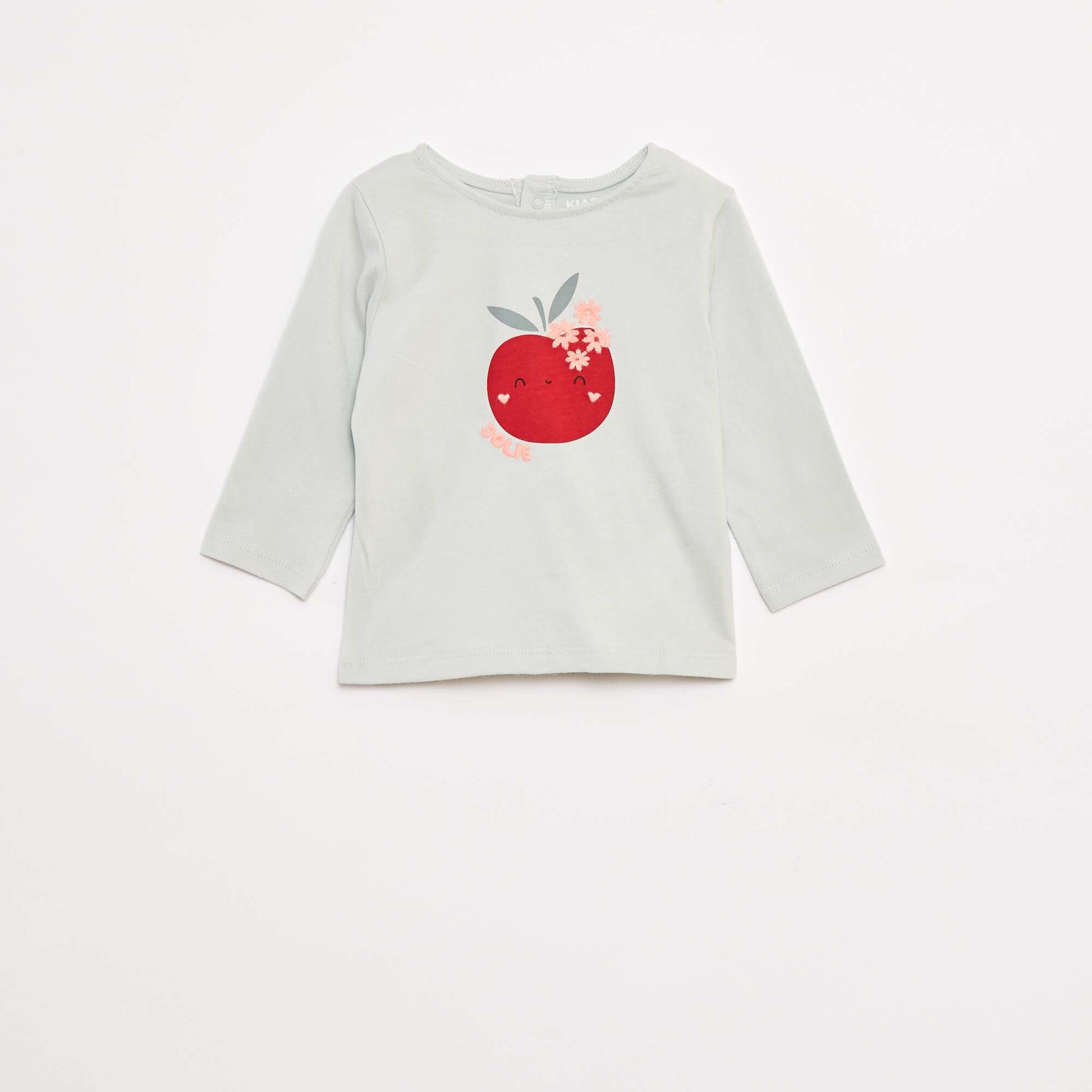 T-shirt manches longues avec animation devant VERT
