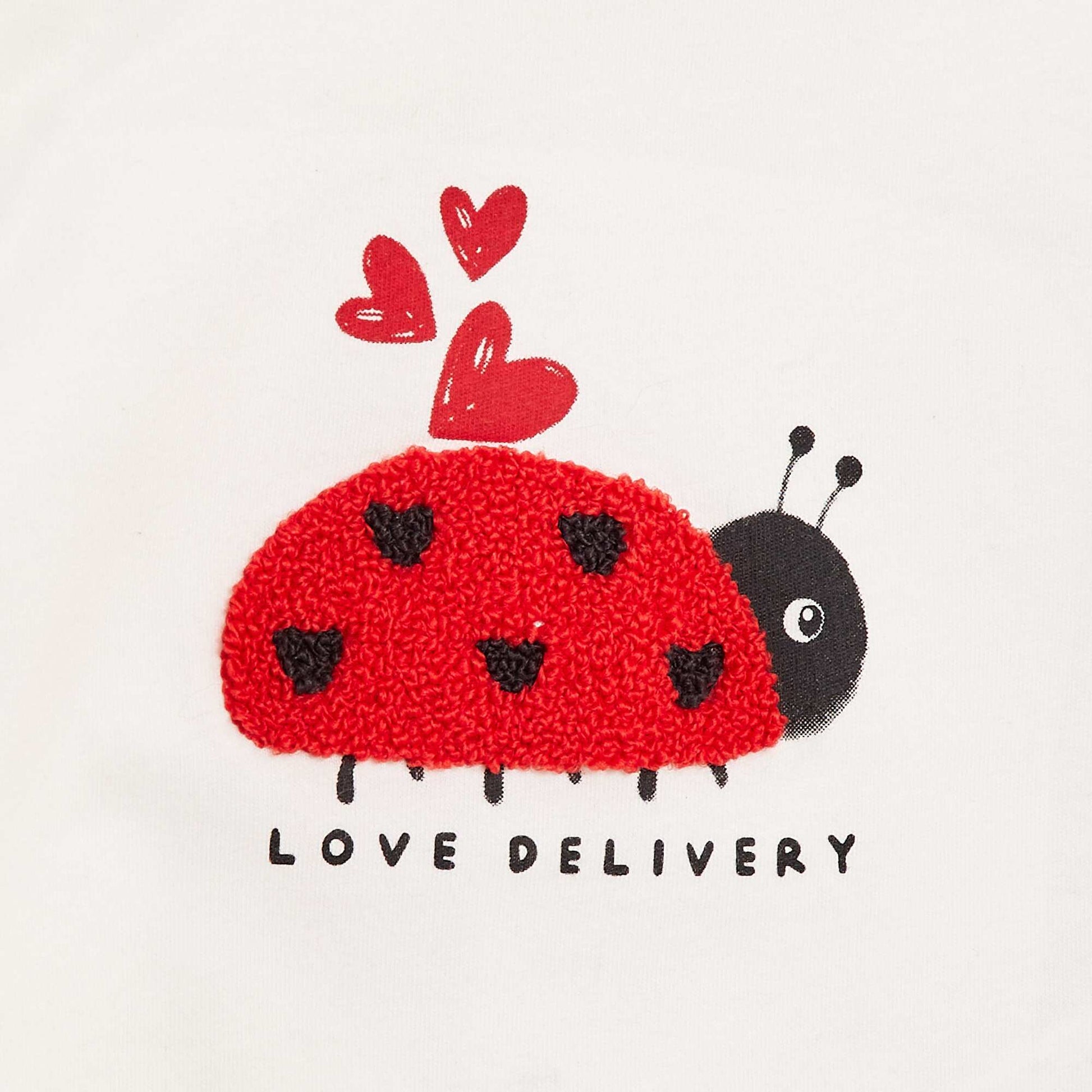 T-shirt manches longues avec animation devant BLANC