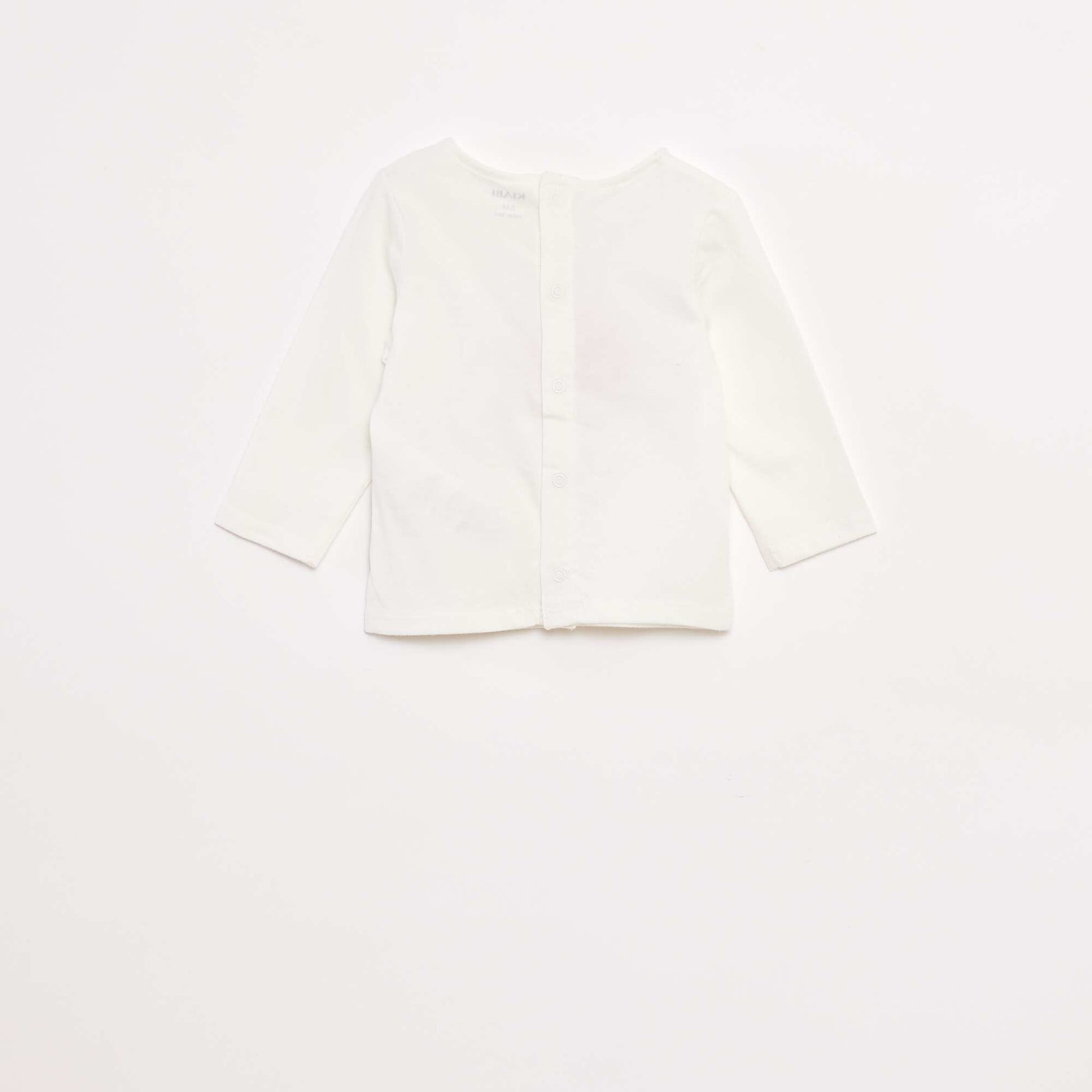 T-shirt manches longues avec animation devant BLANC