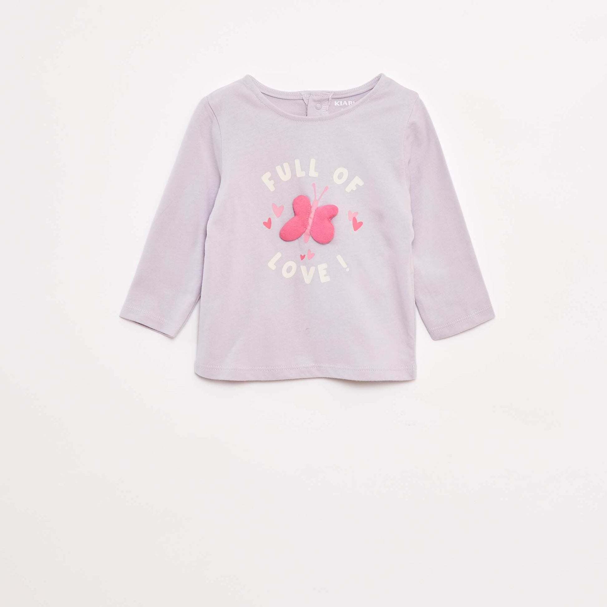 T-shirt manches longues avec animation devant VIOLET