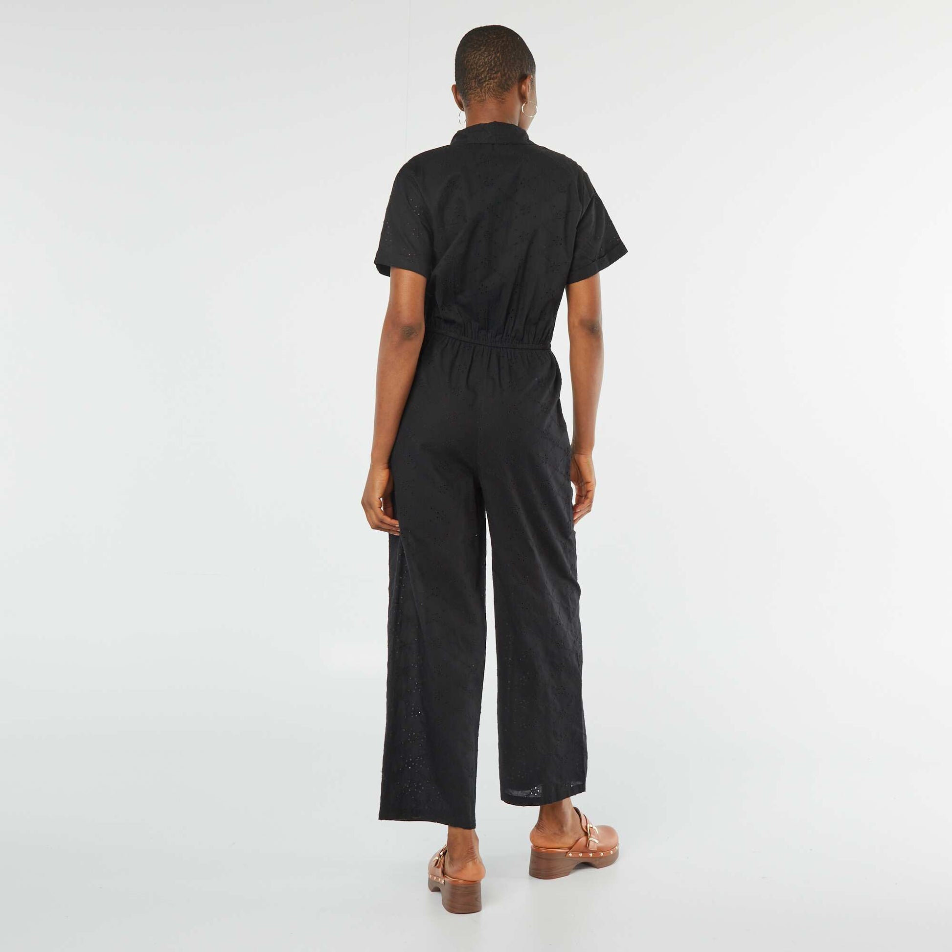Combinaison longue brodée NOIR