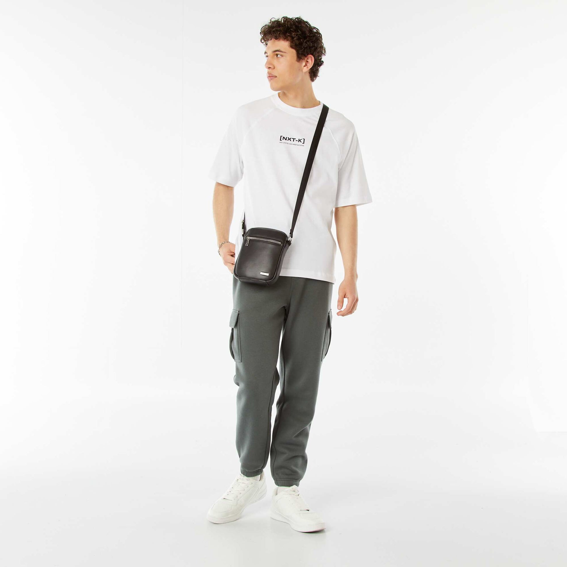 T-shirt manches courtes raglan imprimé BLANC