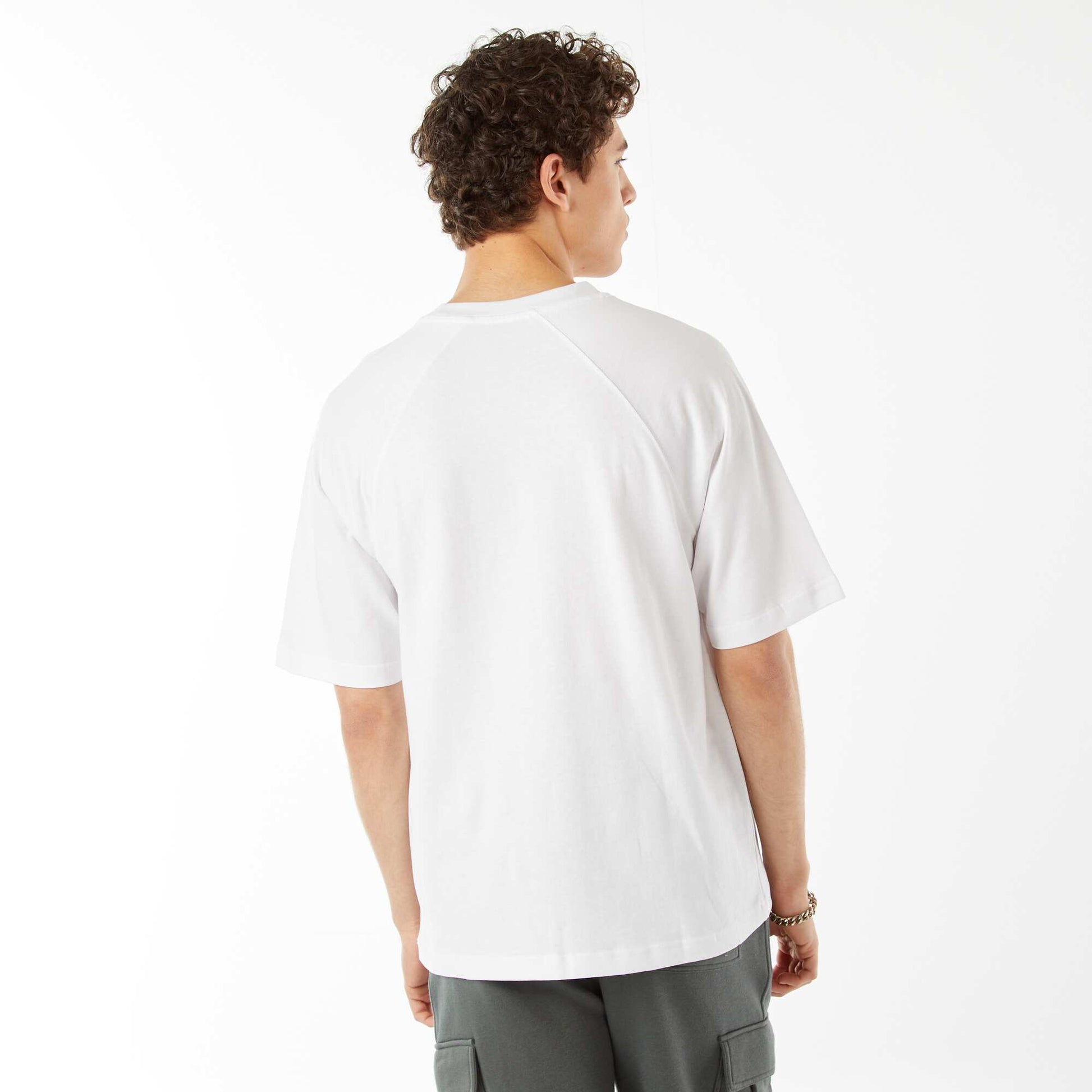 T-shirt manches courtes raglan imprimé BLANC