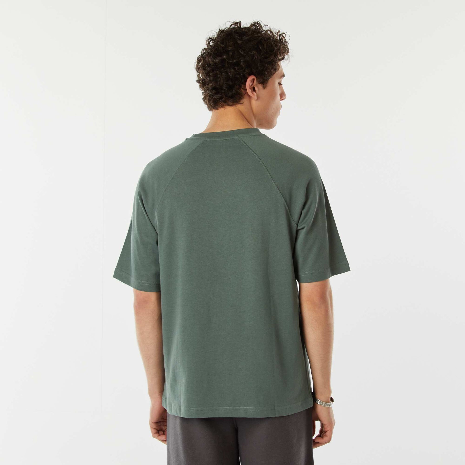 T-shirt manches courtes raglan imprimé VERT
