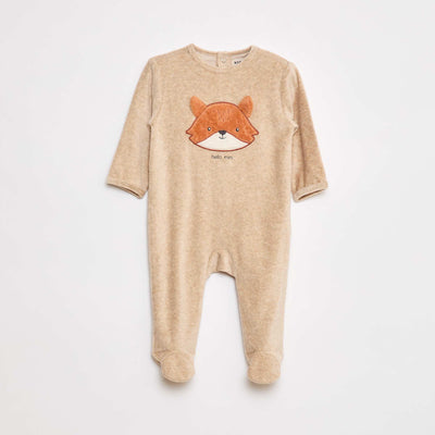 Dors bien en velours avec animation BEIGE