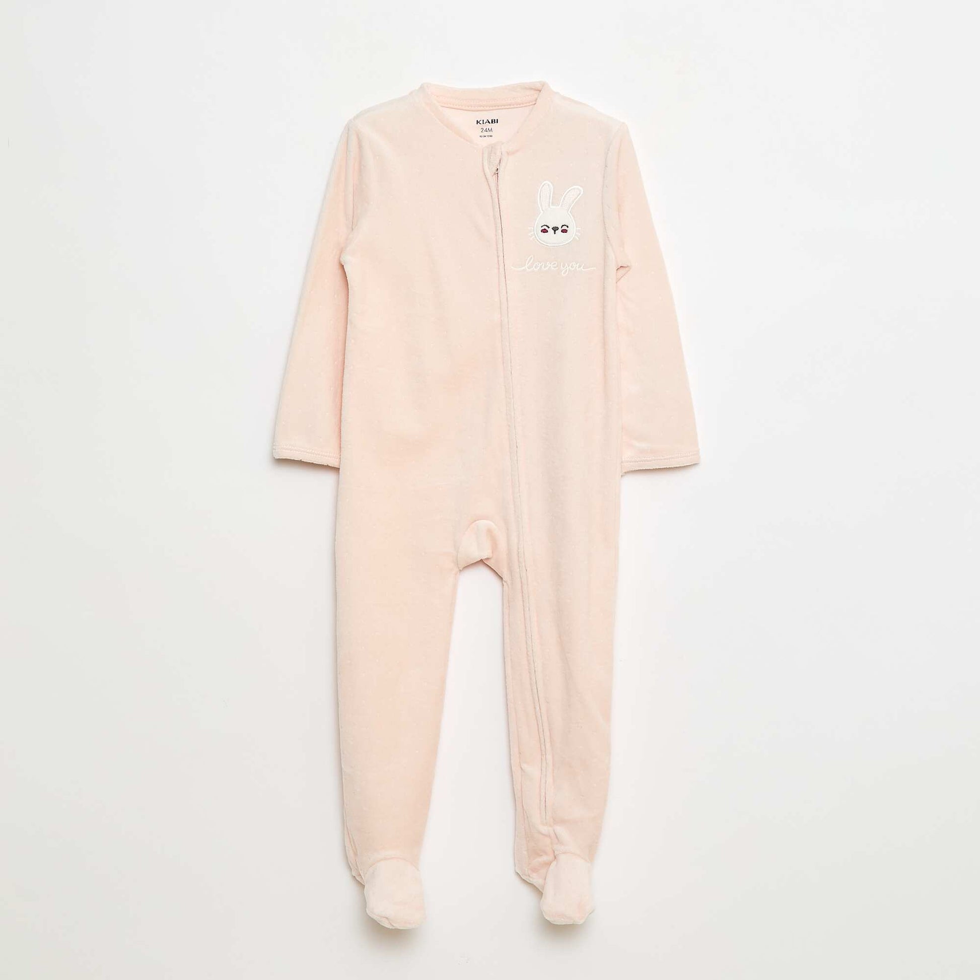 Dors-bien en velours avec ouverture zippée ROSE