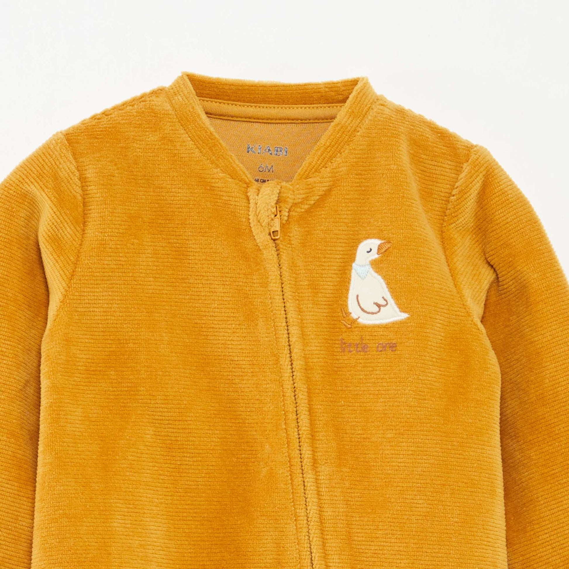 Dors-bien en velours avec ouverture zippée JAUNE