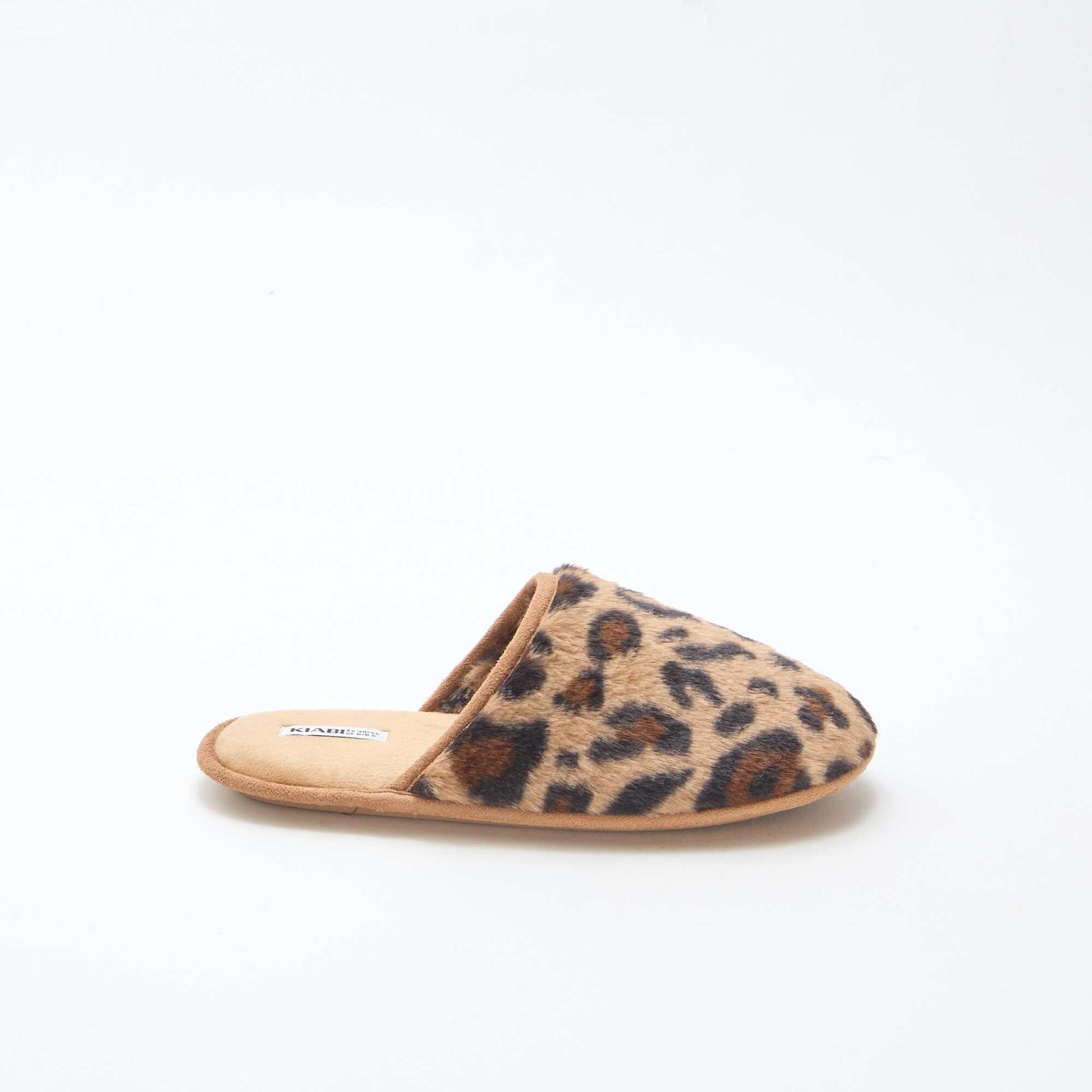 Chaussons basiques en fausse fourrure MARRON