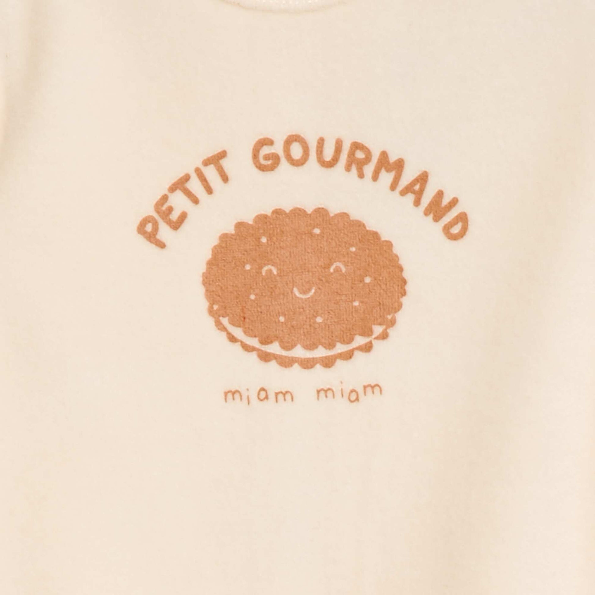 Pyjama en polaire avec pieds et animation devant BEIGE