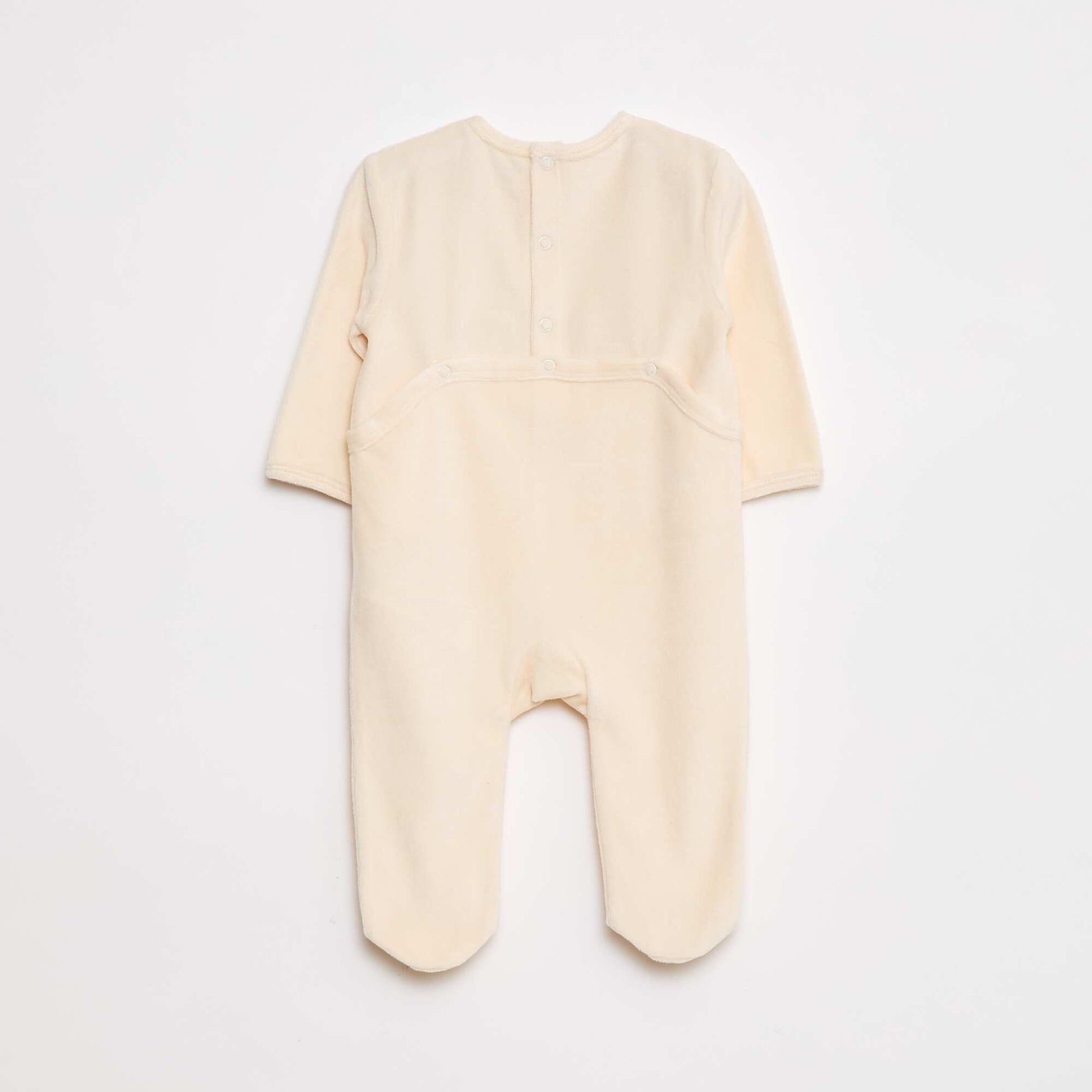 Pyjama en polaire avec pieds et animation devant BEIGE