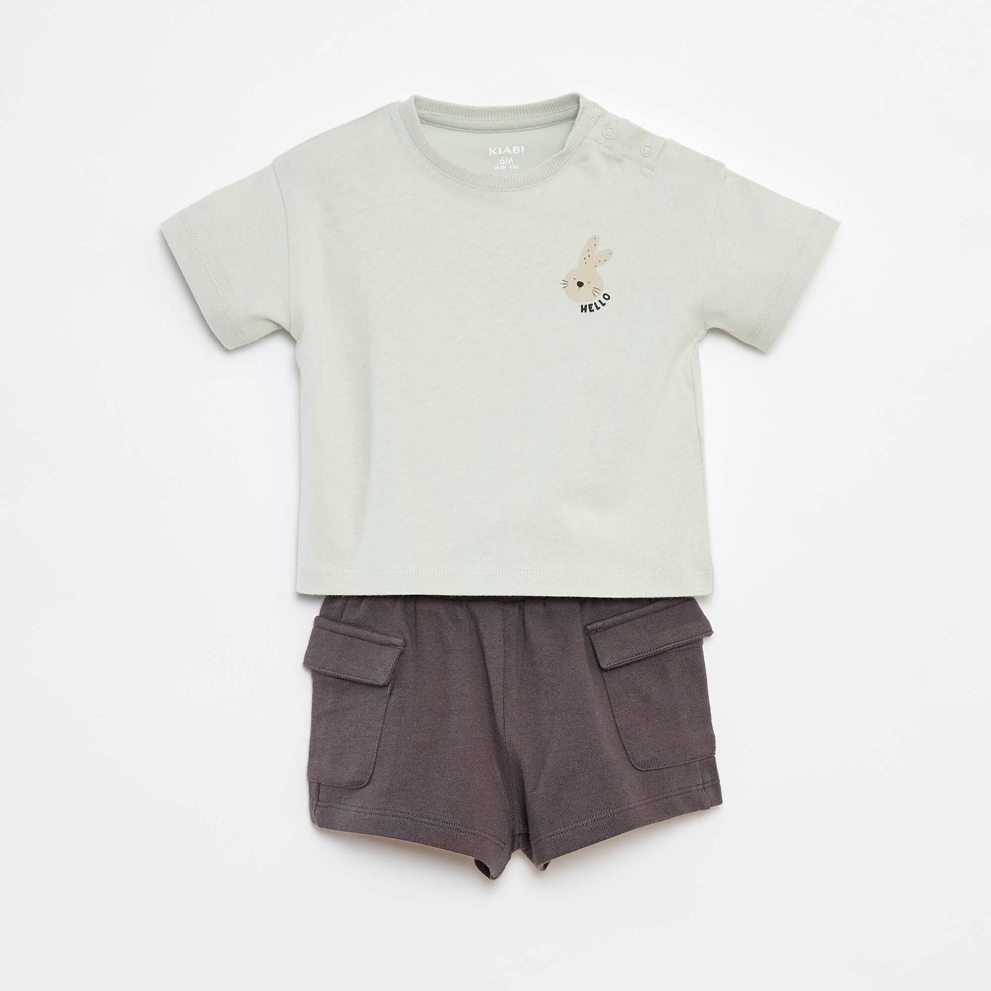 Ensemble t-shirt + short avec poches - 2 pièces BLEU