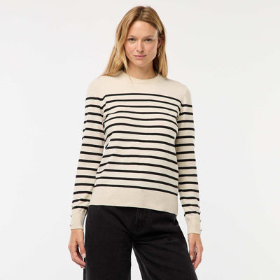 Pull en maille léger col rond BEIGE